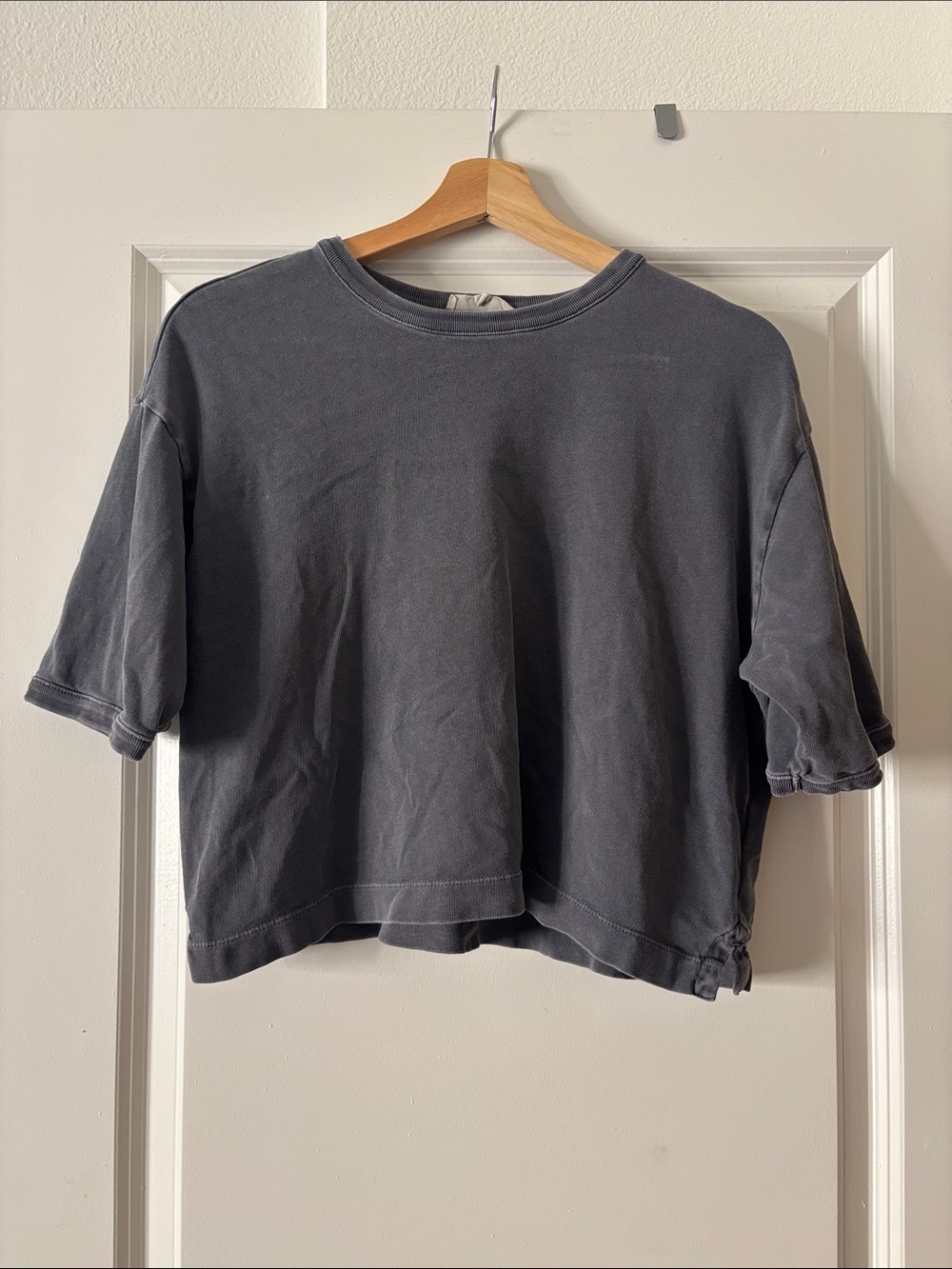 Madewell Washed Charcoal Cropped Tee
